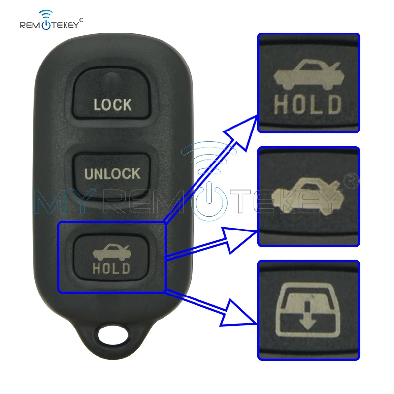 Remtekey GQ43VT14T дистанционный ключ оболочки 3 кнопки с паникой для Toyota ключ Camry Solara Corolla Sienna матрица автомобильный брелок крышка