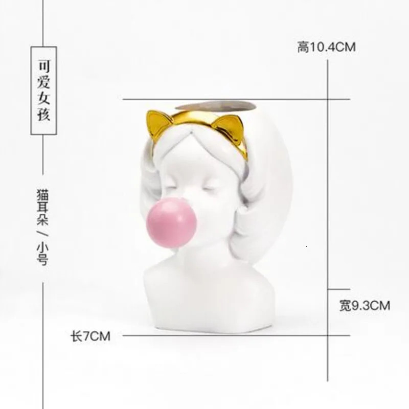 Florero de plastic de estilo lindo chica burbuja flor decorativa maceta Современная декорация arte encantador arreglo повязка на голову