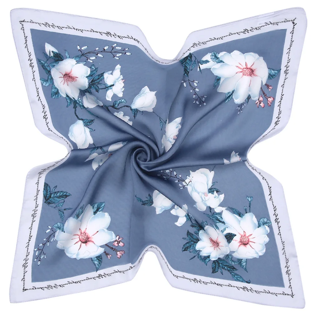 LESIDA шелковый шарф Женская мода Цветочный принт квадратные шарфы для женщин