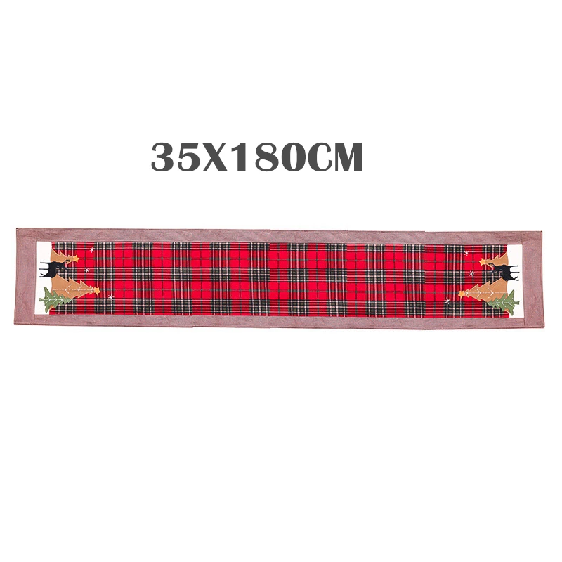 Creative New Christmas Table Runner Placemats Cotton polyester Scottish Plaid Table Mat Restaurant Table Cover Party Home Decor - Цвет: Table Runner