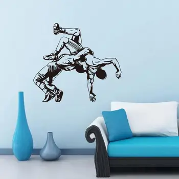 

Wrestling Wallpaper Wall Stickers Decal Creative Mural Art Realistic Pvc Black Sport Waterproof Self-Adhesive Gift Background