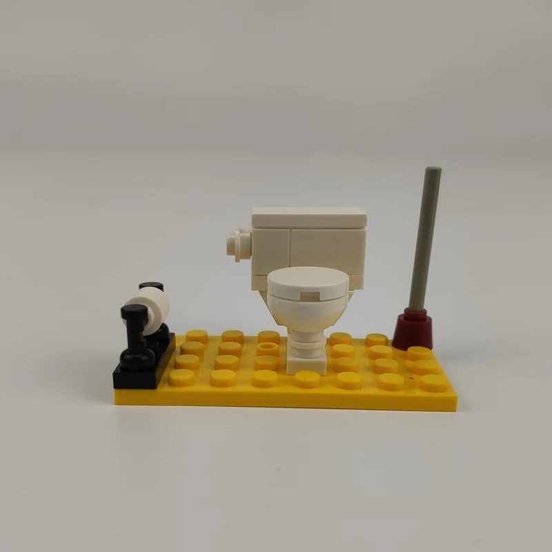 Locking City MOC Furniture Bathroom Public Toilet Building Blocks Toys for Children Assemble City Block DIY Parts Learning Gifts 16