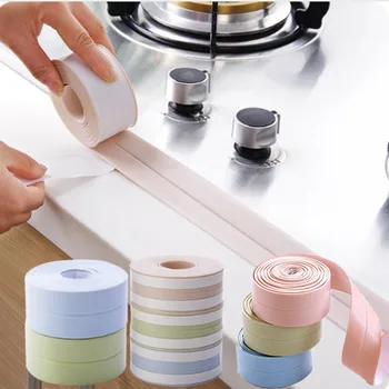 

1 Roll PVC Kitchen Waterproof Mildew Tape Paste Corner Line Protector Stickers Strip Seam Joint Waterproof Seam Strips