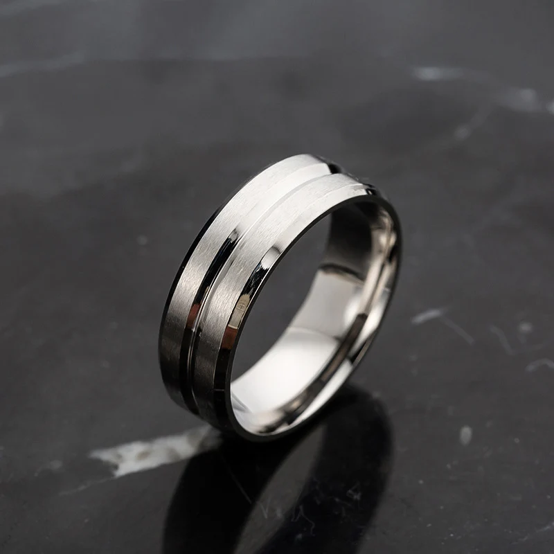 V.YA, заказное выгравированное имя, кольца 8 мм, широкий Средний паз, матовое мужское кольцо из нержавеющей стали, популярные минималистичные ювелирные изделия, свадебный подарок