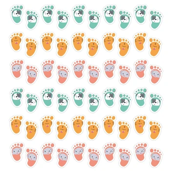 

30 Pairs Cartoon Kids Floor Stickers Self-Adhesive Decals Social Distance Cute Footprint Decor for Room Party Nursery