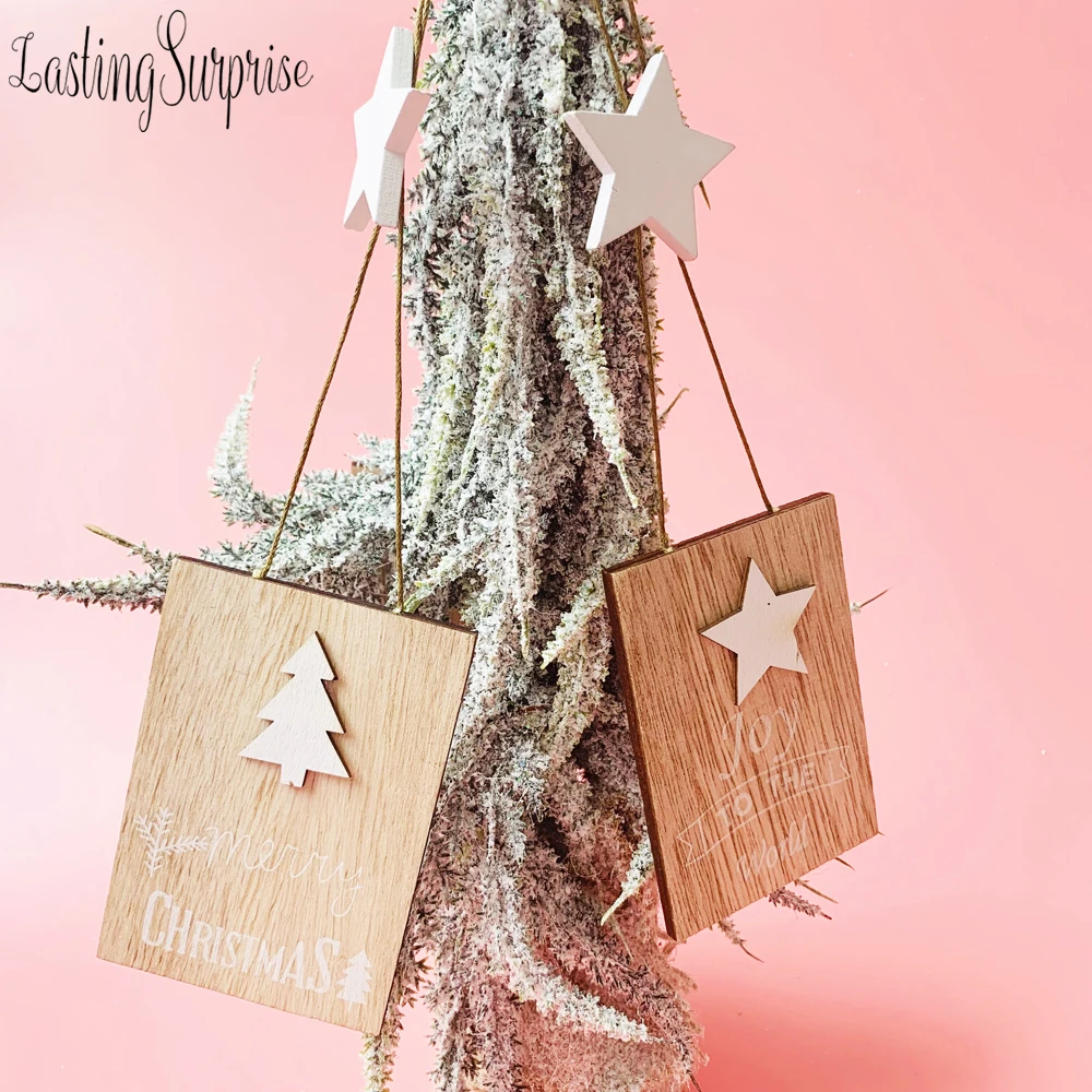 

1Pcs Wooden Christmas Pendants Xmas Hanging Ornaments Christmas Tree Decor Noel 2019 Cristmas Decoration For Home