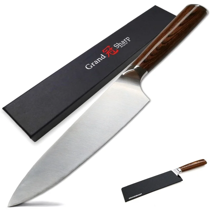 GRANDSHARP кухонный нож из нержавеющей стали нож шеф-повара немецкая DIN1.4116 Стальные Кухонные ножи с текстурой кухонные инструменты