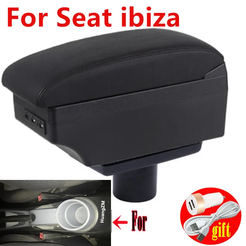 Car Armrest Box Central Storage USB Charging Interior Retrofit For Seat Ibiza 6j 6L