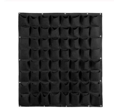 Black 64 Pockets Настенная сумка для выращивания растений, вертикальная садовая сумка для выращивания растений DIY, садовый контейнер, аксессуары для путешествий, семейные сумки для хранения - Цвет: Black 64 Pockets