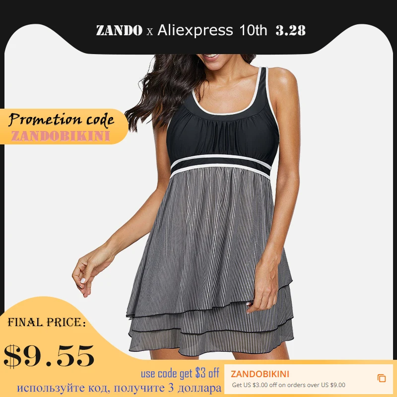 ZZpioneer Plus Size Swimsuit Womens Slimming Tummy Control Padded Swimwear Long Torso Tankini Beachwear with Short