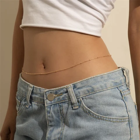 Boho Flat Snake Chain Waist Belt Chain for Women Fashion Dress Decorative Waistband Bikini Beach Ladies Jewelry Acces Gifts