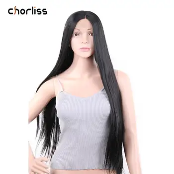 

Long Natural Black Wig Women Synthetic Lace Front Wigs Ombre Chorliss Middle Part Daily Cosplay Wigs Christmas Heat Resistant