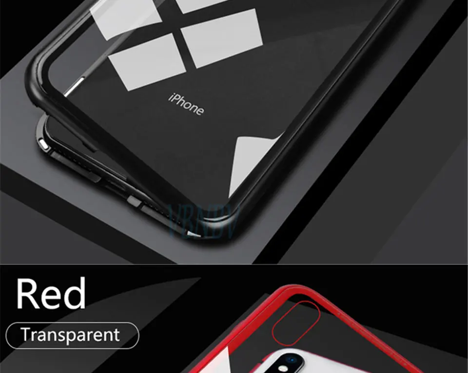 VBNBV металлический магнитный чехол для iPhone 11 Pro Max XR XS MAX X из закаленного стекла, задний Магнитный чехол для телефона, чехол для iPhone 8, 7, 6, 6S Plus
