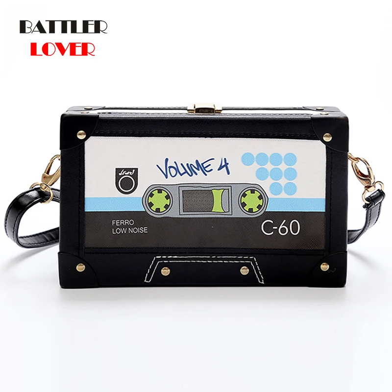 Personality Tape Cassettes Evening Clutch Bag Women Hard Box Clutch High-end Hand Bag Small Party Purse Shoulder Bag Flap Single