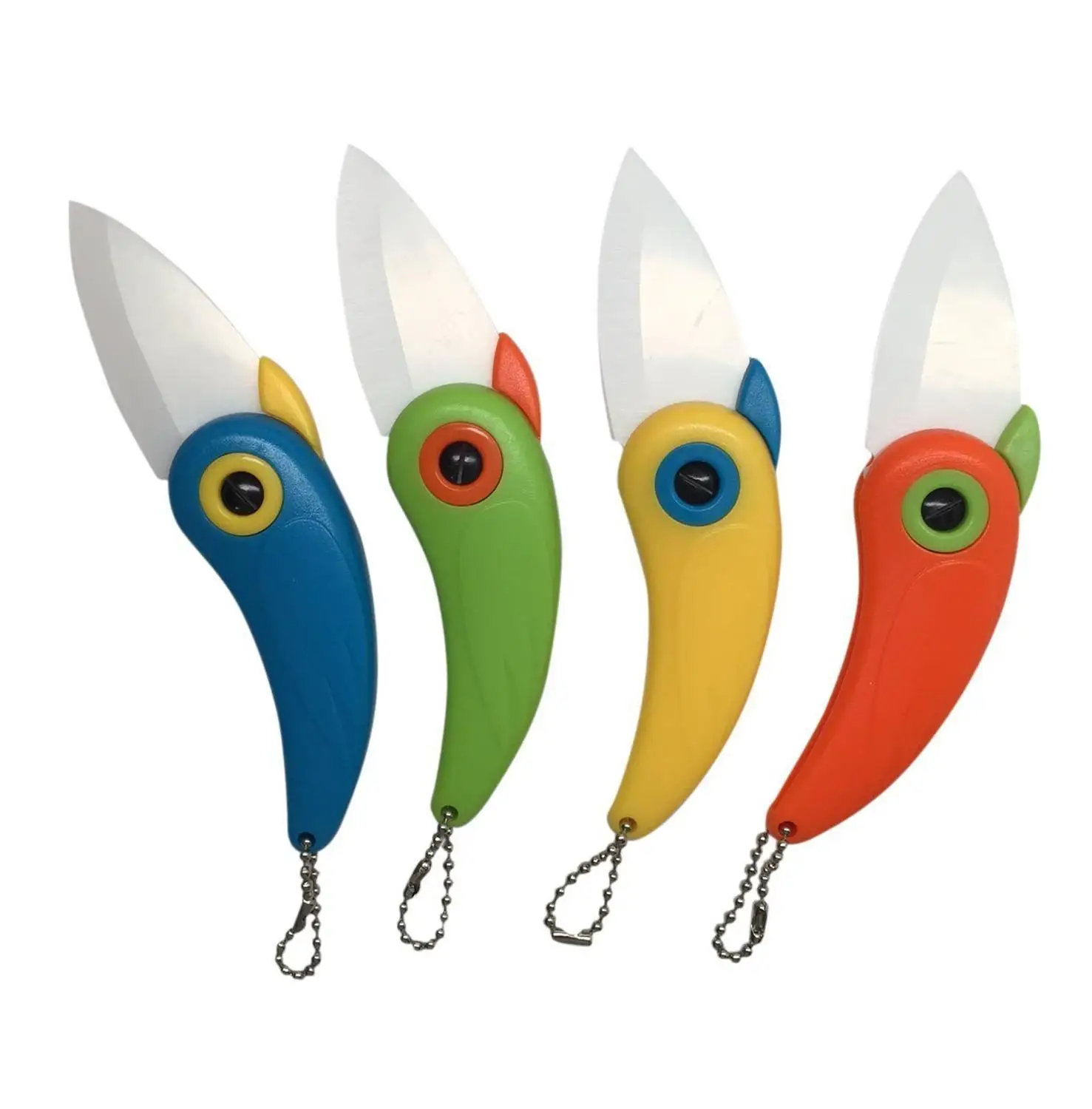 

Pare Peel Fold blade Mini Vegetable Kitchen Cutter Peeler Pocket Knife Bird Picnic Lunch Cut Slice Fruit Cutlery Ceramic bag box