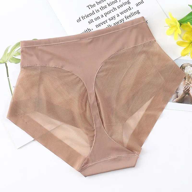 Хаки Новинка; Ropa interior sin costuras para mujer bragas de cintura elu00e1stica con costuras de cintura alta - Цвет: Хаки