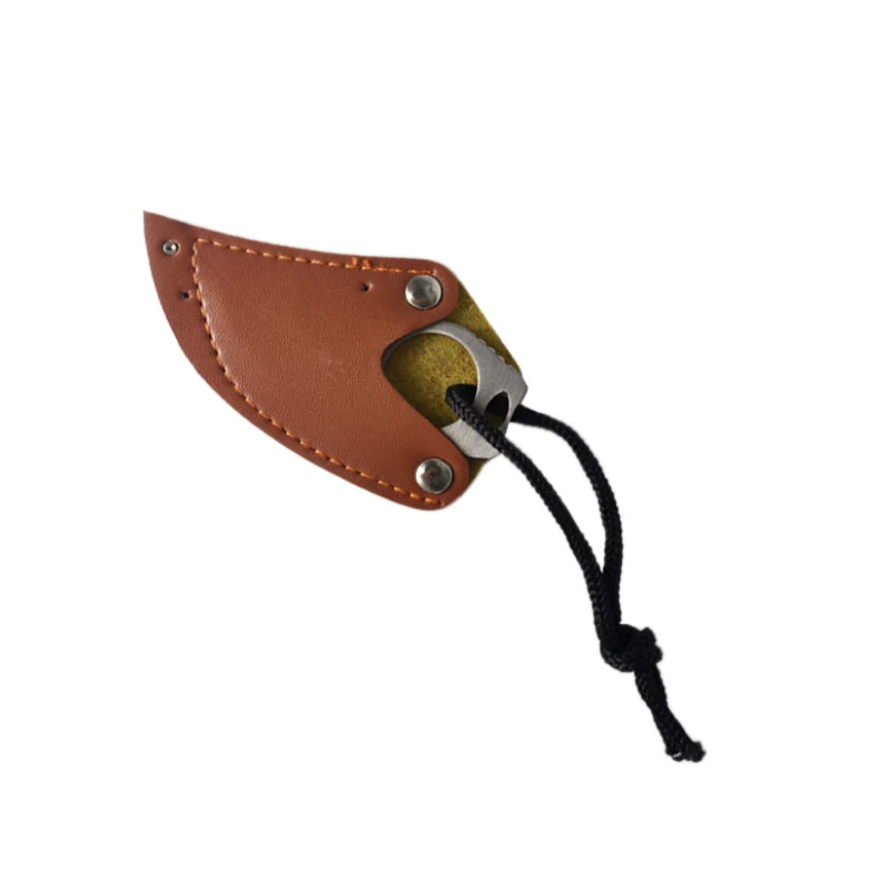 Portable Knife Outdoor Tool Survival Self defense Mini Claw Knife Leather Sheath Field Survival Defense personal Home knife
