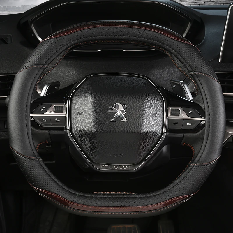 Чехол рулевого колеса автомобиля для peugeot 4008 5008 Новинка 508 Авто колеса Чехлы внутренние аксессуары - Название цвета: 4
