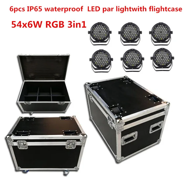 6X IP65 Водонепроницаемый 54x6 Вт led Par свет с flightcase RGBW RGB 3в1 ветряная мельница Теплый Белый led par открытый профессиональный этап - Цвет: 54x3W RGB 3in1