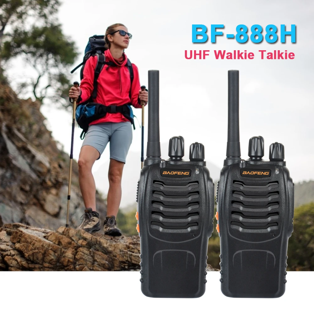 2pcs/pair USB Charger Walkie Talkie Baofeng BF-888H UHF 400-470MHz 16CH VOX Portable TWO WAY RADIO bf-888h