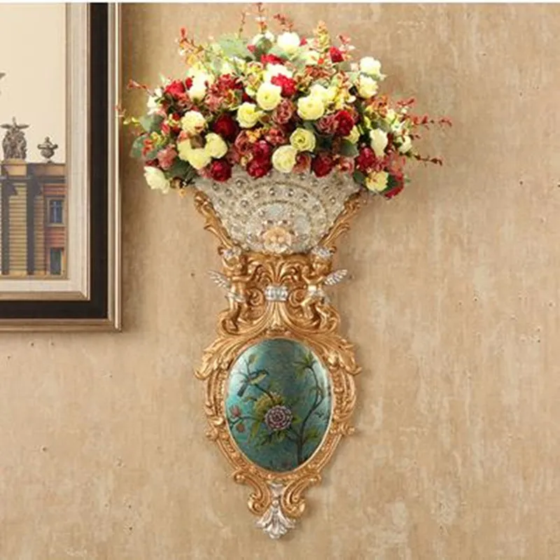 Resin vase, European wall hanging angel craft, home wall decoration, wedding Christmas decoration