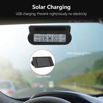 

with 4 External Sensor Tire Pressure Monitoring System Dashboard Anti-Explosion Car TPMS Portable Gauge Wireless Auto TPMS