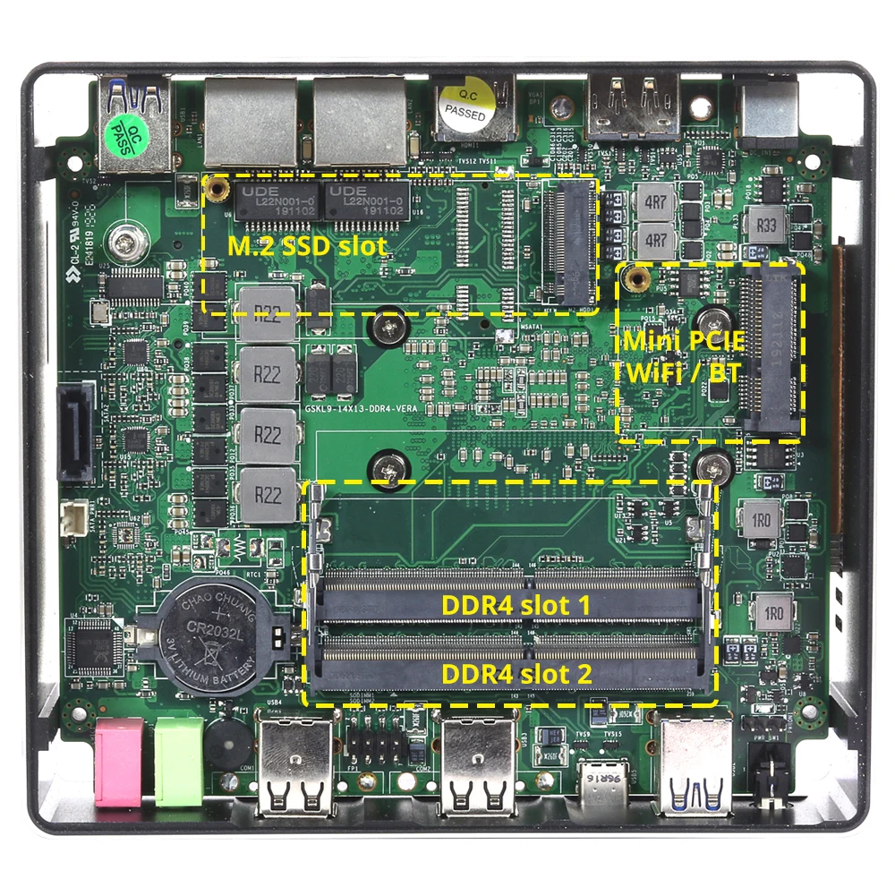 Mini PC Intel Core i7 7500U 8650U computadora Windows 10 2 * DDR4 M.2 SSD de 8 * USB DP tipo-C 2 *