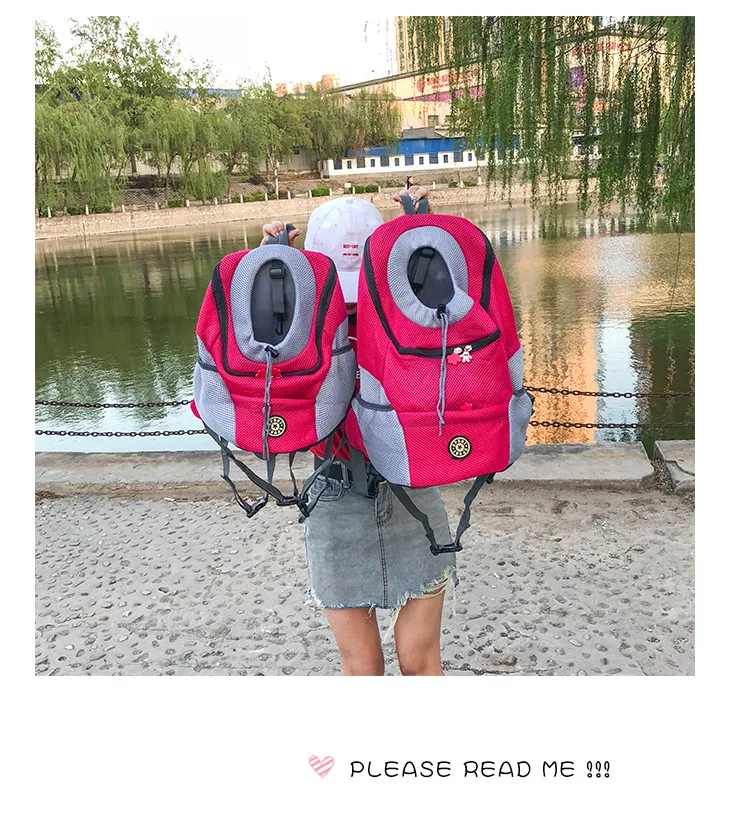 Собака Передняя сумка для собак на открытом воздухе сумка на двух ремнях Портативный путешествия рюкзак сетчатый рюкзак головка