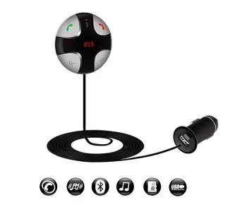 

100pcs New Bluetooth Handsfree Car Kit FM Magnetic Transmitter MP3 Player Sticker USB FM29B no profit