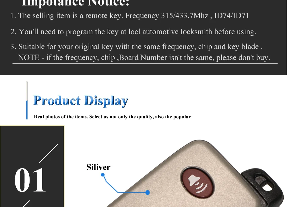 Chiave/Telecomando Per Toyota Land Cruiser Prado Camry Rav4 Pruis F433 A433 0140 3370 5290 6601 315/433mhz - Entry Toyota - Hd8e0ff44999d46c4ad528475d0b8c64dm