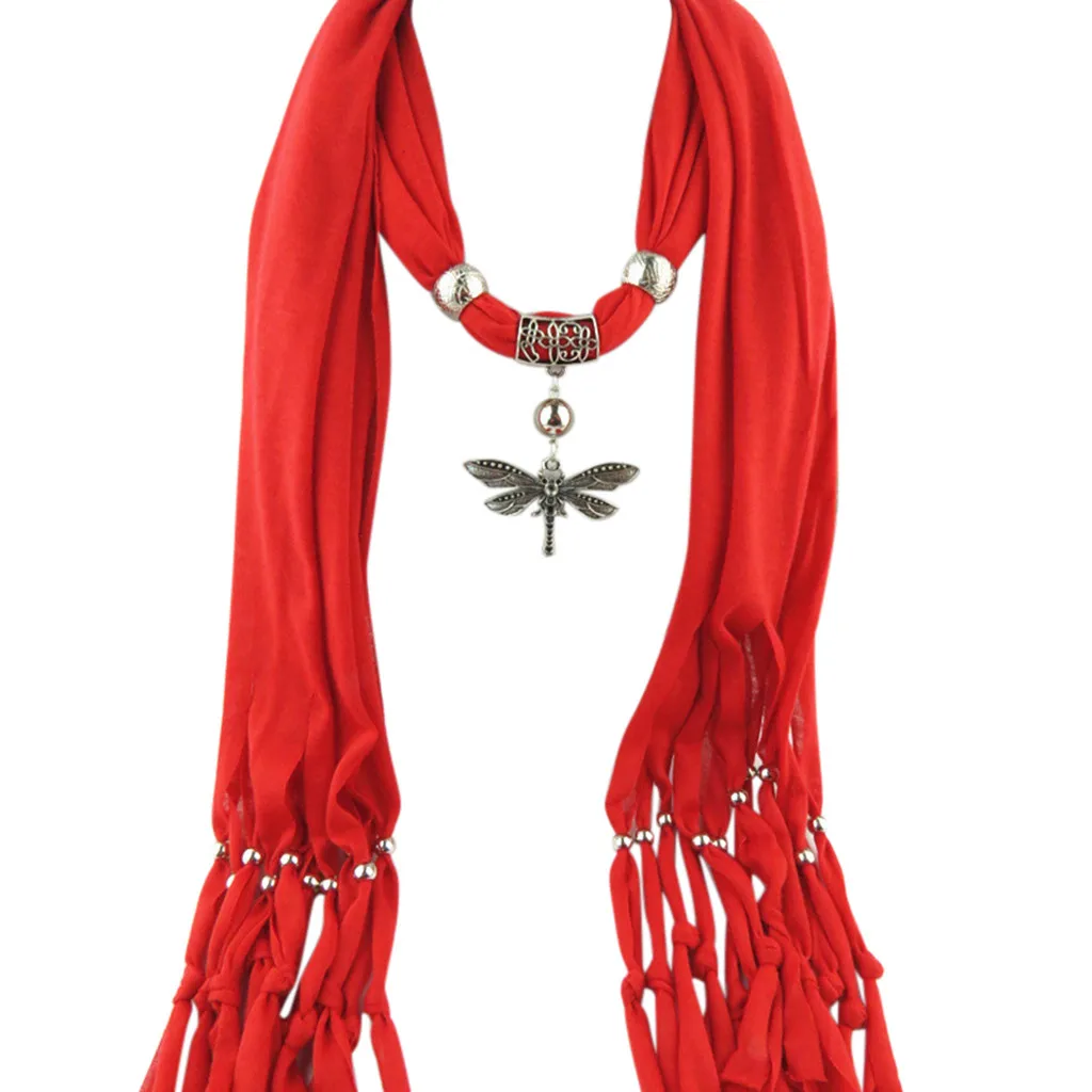 Шелковый атласный шарф для волос в стиле ретро, женские шарфы с подвеской и кисточкой, стразы, ювелирные изделия, шарфы
