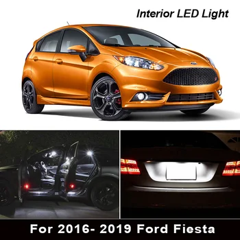 

8Pcs Xenon White Led Lights Interior Lamp Package Kit For 2016- 2019 Ford Fiesta Map Trunk Dome License plate light