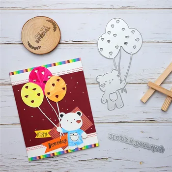 

YaMinSanNio Happy Bearday Letter Dies Bear Metal Cutting Dies for Scrapbooking Card Making Embossing Stencil DIY Balloon Die Cut