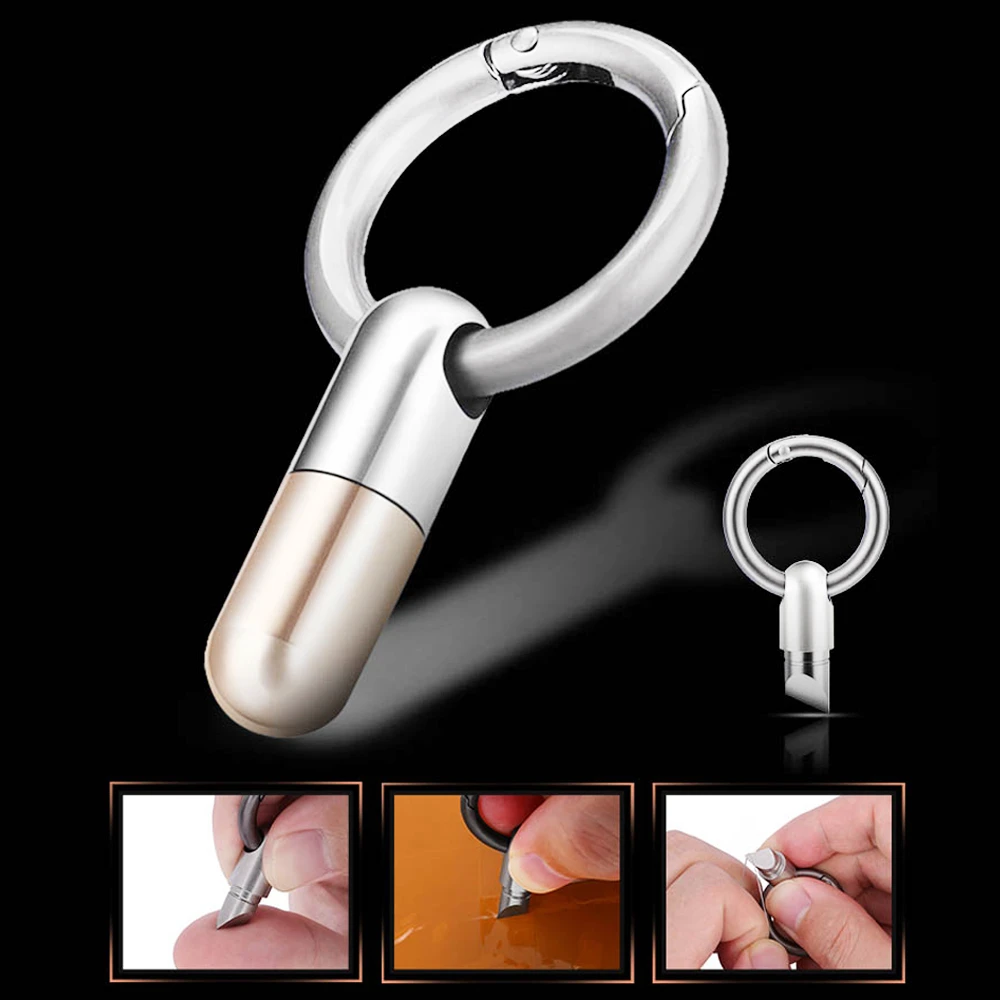 

Stainless steel multi-functional EDC miniature portable tools, key ring hanging tools, capsule knife, small cutting tools