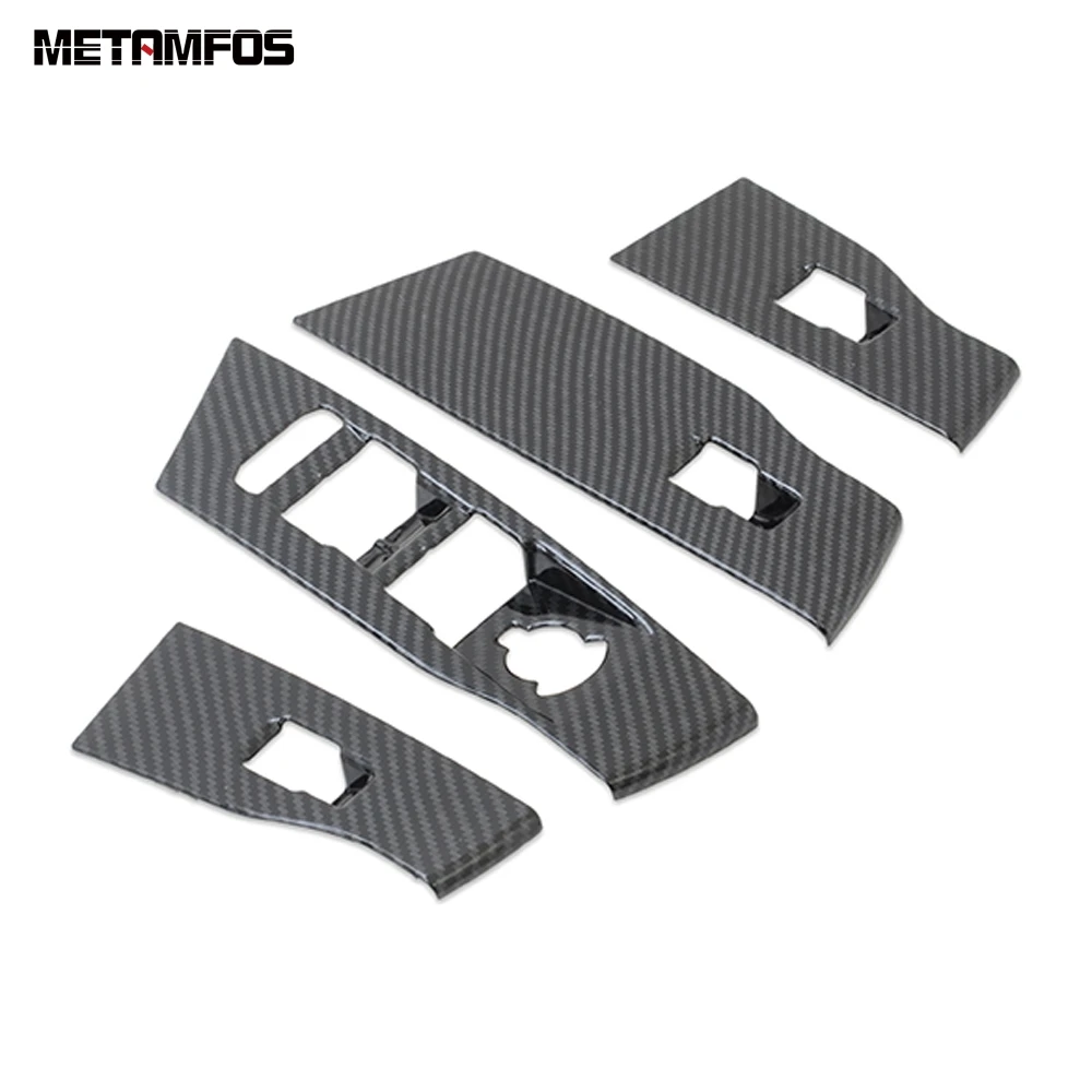 

For Volkswagen T-Cross 2018 2019 2020 Carbon Fiber Window Lift Switch Cover Inside Armrest Frame Inner Accessories Car Styling