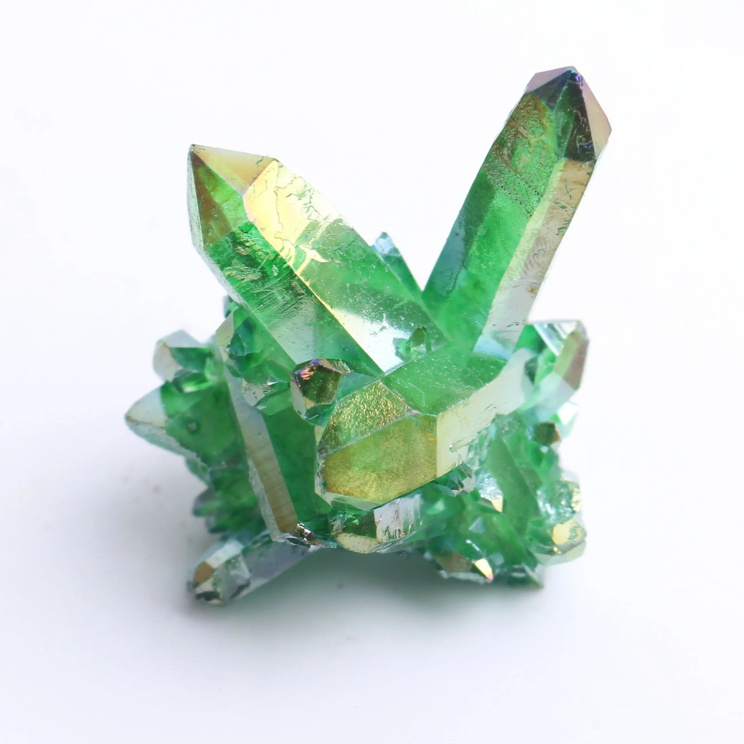

1pc New Green Electroplated Vug Crystal Quartz Specimen ElectroplatingCrystal Clusters Decoration Gift Healing