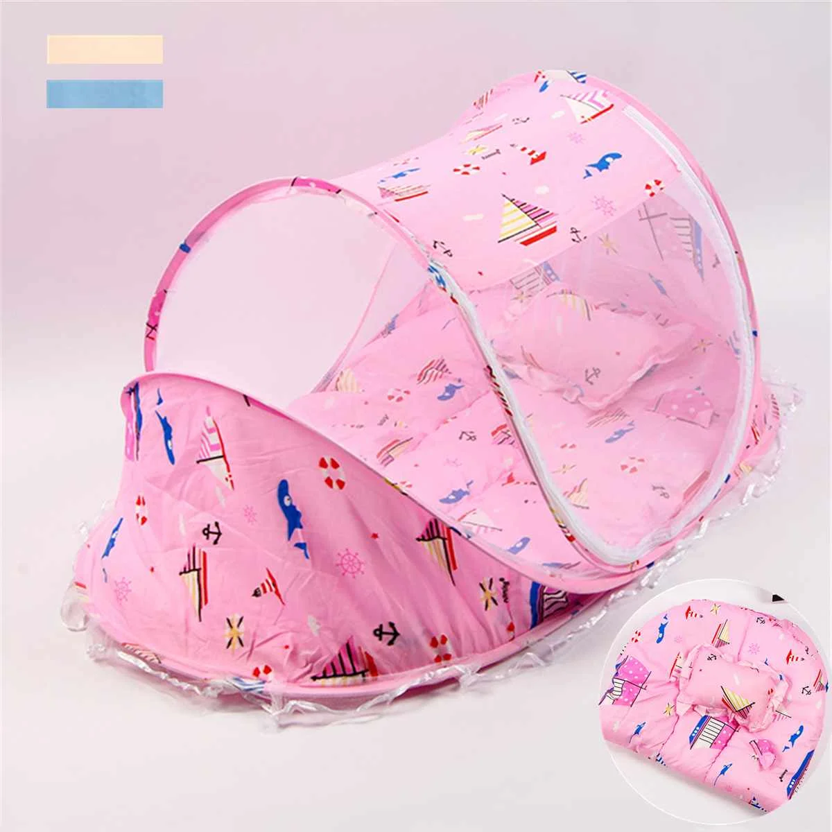 3Pcs/Set Baby Crib Sets Mosquito Net Portable Folding Type Infant Pad Bedding Infant Insect Netting Cushion Mattress Baby Pillow 3Pcs/Set Baby Crib Sets Mosquito Net Portable Folding Type Infant Pad Bedding Infant Insect Netting Cushion Mattress Baby Pillow