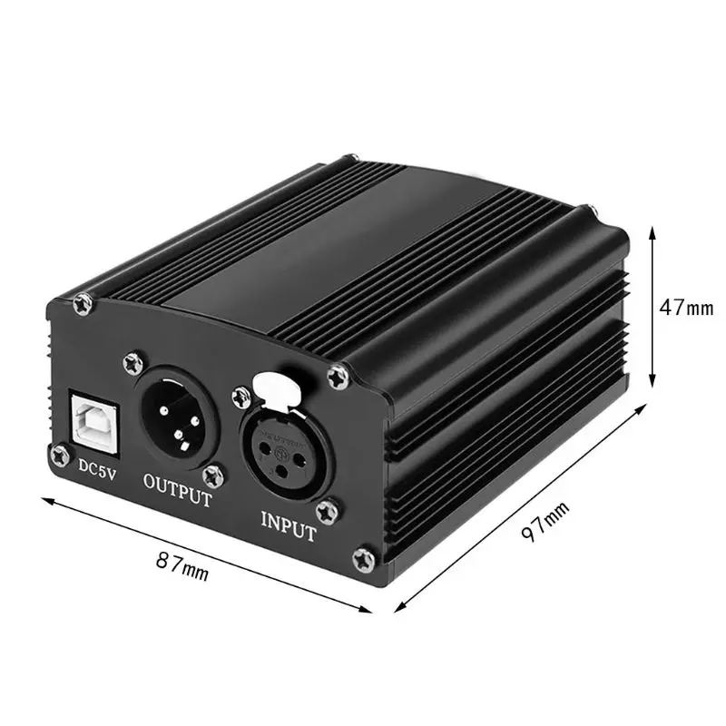 Портативный 1 канал 48V USB Phantom usb-кабель питания XLR Сделано в Китае 3Pin микрофонный кабель для любого конденсаторный аксессуары для микрофонов