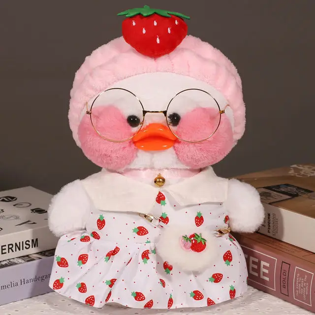 Kawaii 1pc 30cm LaLafanfan Cafe Duck Plush Toy Stuffed Soft Kawaii Duck Doll Animal Peluche Birthday Gift for Kids Children