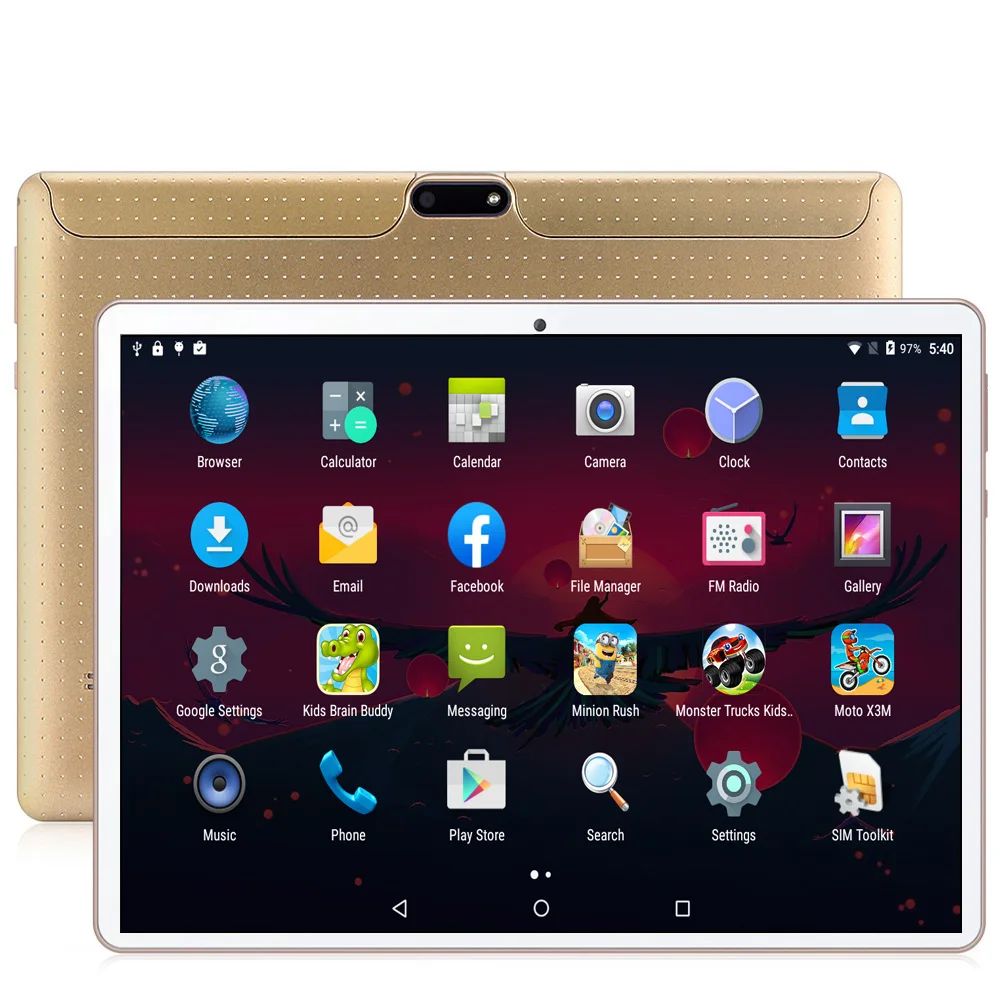 New system 10.1 in Tablet PC Android 7.0 3G/4G Phone Call Cota Core 4GB RAM 64GB ROM Wi-Fi Bluetoot