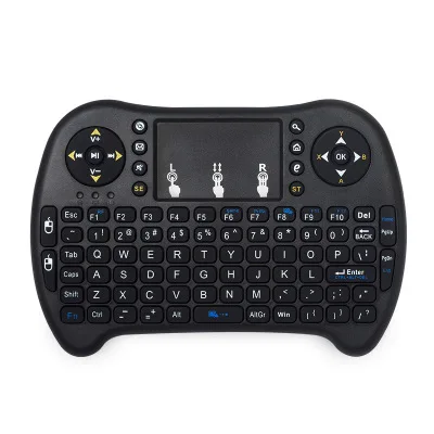 Black I8 Смарт Bluetooth мини Летающая белка сенсорная Игра Полная клавиатура ТВ-приставка компьютер пульт дистанционного управления смарт - Цвет: Black