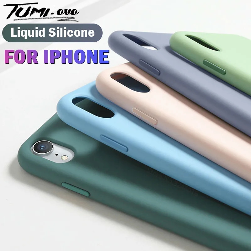 Жидкий силиконовый чехол для Apple iPhone 7 8 6S 6 Plus оригинальные мягкие чехлы