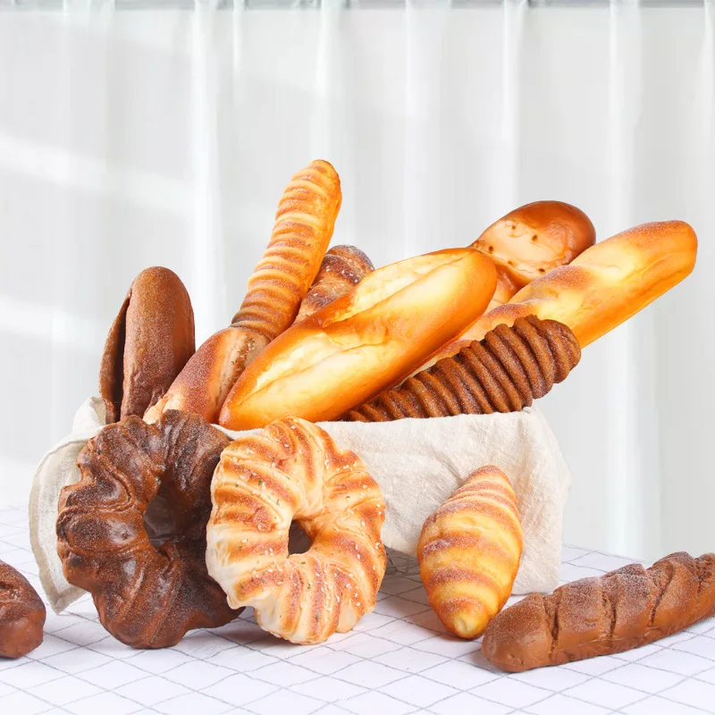 Fake Bread food model food photography props kitchen food toys bread food model fake food prank toys Home Decoration Wedding Party Supply Educational Toys Bakery Shop Window Decorations