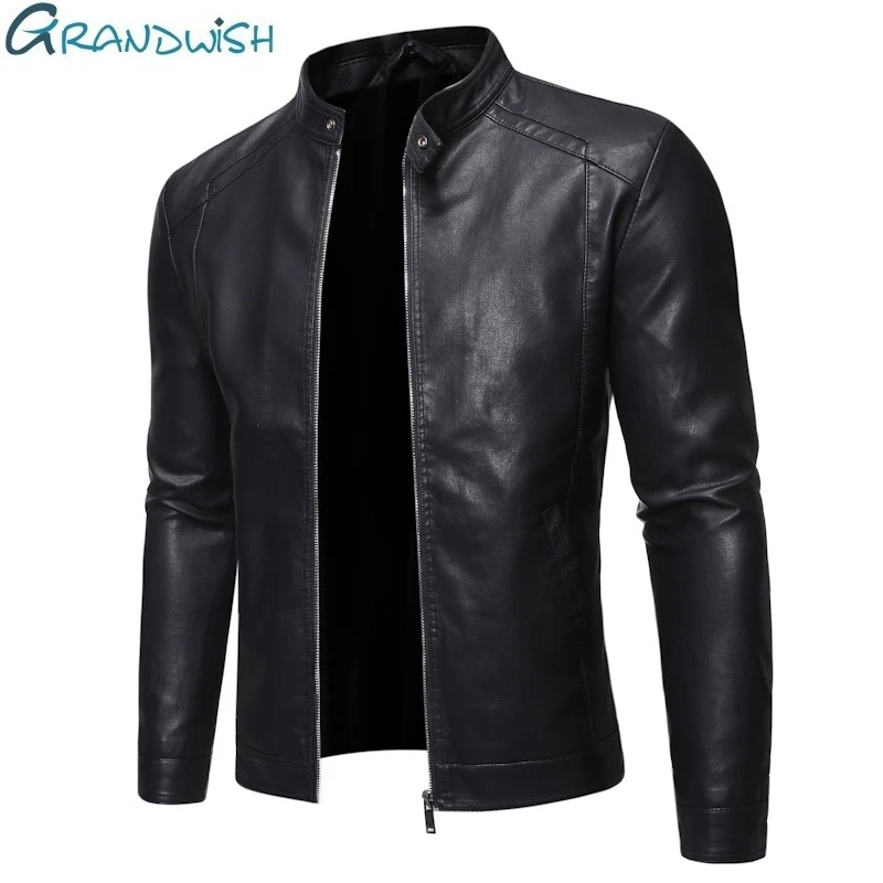 faux leather jacket men