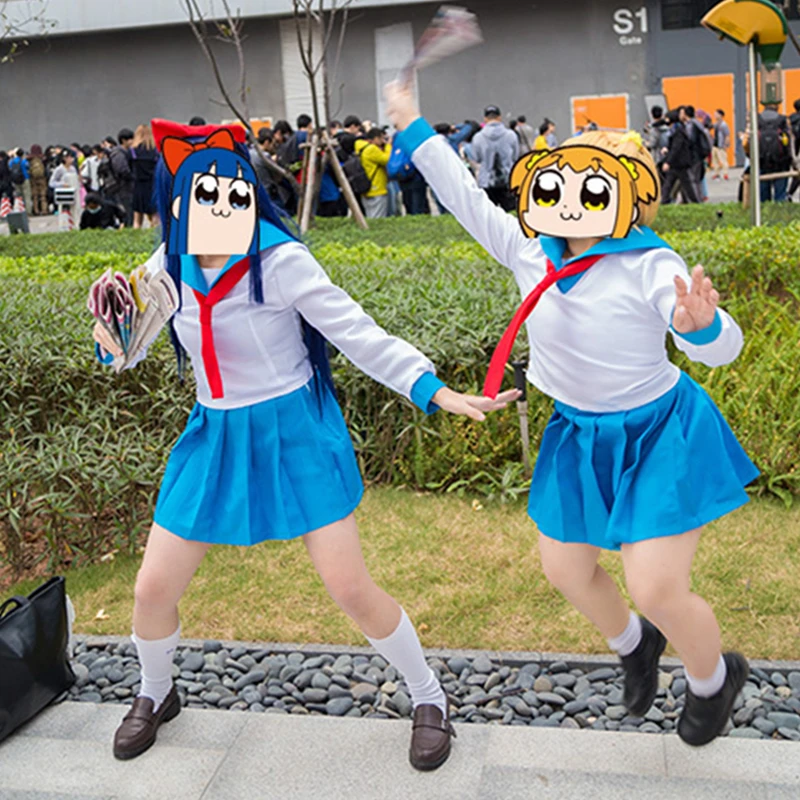 Японское аниме поп команда EPIC Popuko Pipimi косплей костюм матроса школьная форма
