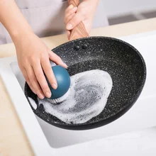 Сферическая щетка для кастрюль, кухонная бытовая щетка для чистки посуды, чистящая щетка, может выдержать столовые принадлежности для мытья посуды