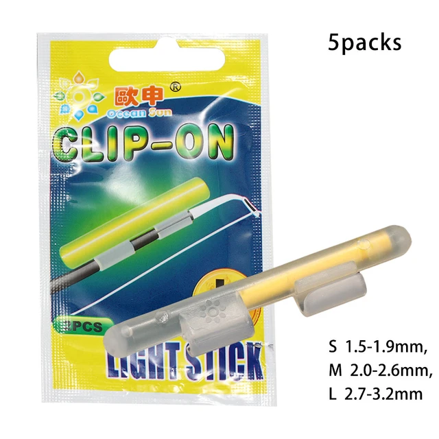 5pack 10pcs Fishing Glow Sticks Rod Tip Glow Sticks Fishing Rod Floats Glow  Sticks Clip On