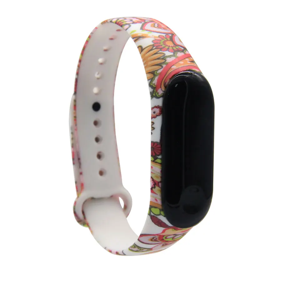 d59707 Foonbe для xiaomi mi Band 4 ремешок силиконовый с цветочным принтом mi band 3 4 ремешок mi band 4 аксессуары для xiaomi mi band 4 3 band - Цвет: d59707