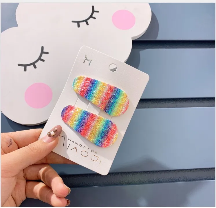 Multicolor Прекрасные заколки для волос для девочек; Детские аксессуары для волос принцессы; блестящие заколки для волос; заколки для волос радужного цвета; детские головные уборы - Цвет: Multicolor