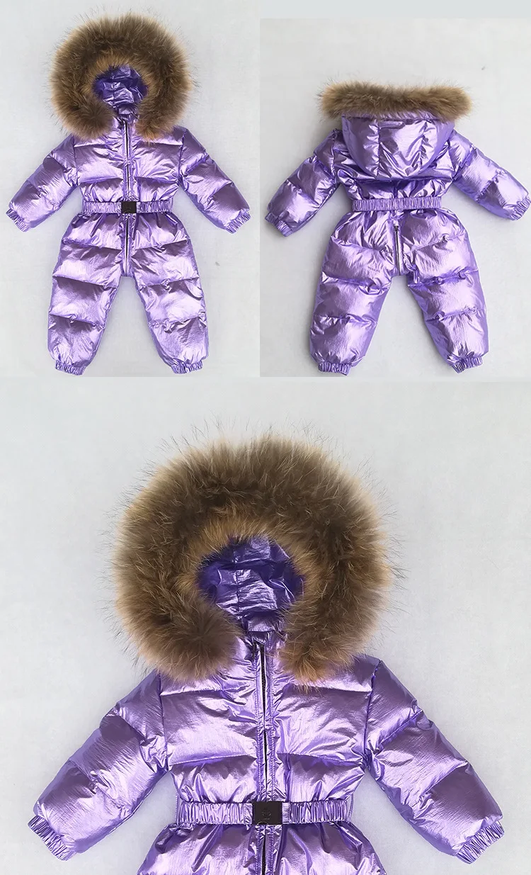 Luxury Gold Infant Baby Down Rompers Duck Down Filling Kids Baby Snowsuit Thick Warm Hooded Toddler Boys Girls Winter Jacket